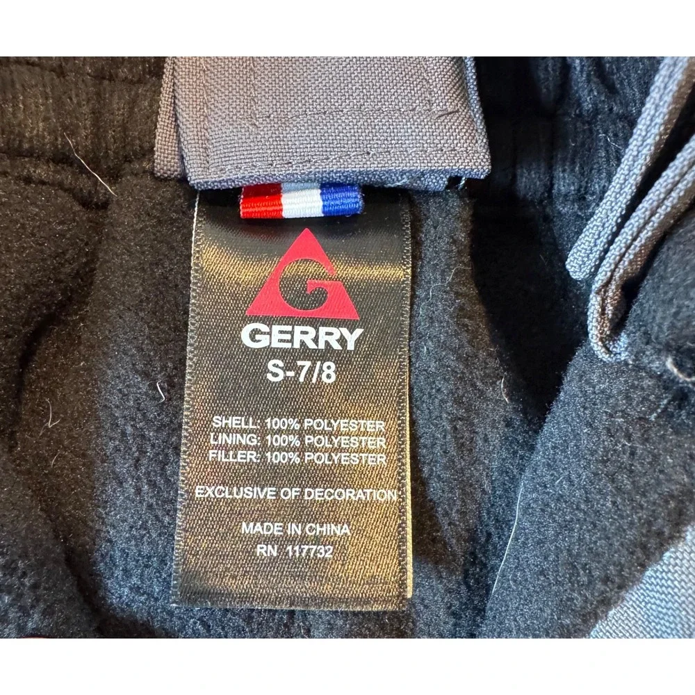 Gerry Snow Bibs Kids Size S 7/8 Gray Insulated Ski Pants Adjustable Suspenders